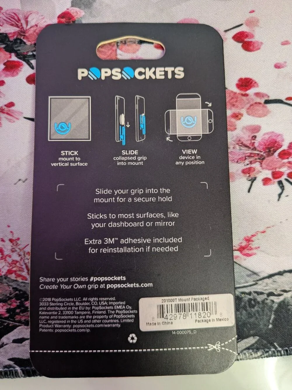 PopSockets PopMount: Multi-Surface Mount - PopSockets PopGrip - Black NEW !!!